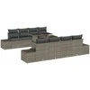 Sodo Sofų Rinkinys su pagalve 9 pcs Pilka poliratanas