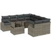 Sodo Sofų Rinkinys su pagalve 9 pcs Pilka Poli ratanas