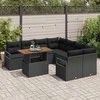 Sodo Sofų Rinkinys su saugykla 9 pcs Juoda Poli ratanas