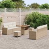 Lauko baldų komplektas Sodo Sofų Rinkinys 9 pcs Smėlio poliratanas