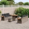 Sodo Sofų Rinkinys su pagalve 9 pcs Pilka