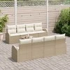 Sodo Sofų Rinkinys su pagalve 9 pcs Bežinė ir kreminė