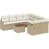 Sodo Sofų Rinkinys su pagalve 9 pcs Bežinė ir kreminė