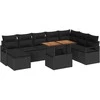 Sodo Sofų Rinkinys 9 pcs Juoda ir Ruda