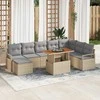Sodo Sofų Rinkinys su pagalve 9 pcs Bežinė ir pilka