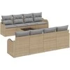 Sodo Sofų Rinkinys su pagalve su saugykla 9 pcs Bežinė ir pilka