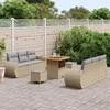 Sodo Sofų Rinkinys 9 pcs Bežinė ir šviesiai pilka poliratanas