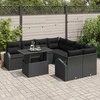 Lauko baldų komplektas Sodo Sofų Rinkinys su saugykla 9 pcs Juoda poliratanas