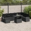 Sodo Sofų Rinkinys su pagalve 9 pcs Juoda