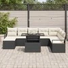 Sodo Sofų Rinkinys su pagalve 9 pcs Juoda ir kreminė