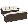 Sodo Sofų Rinkinys 9 pcs Ruda ir grietinėlė 55 x 55 x 37 cm