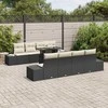 Sodo Sofų Rinkinys 9 pcs Juoda ir kreminė poliratanas