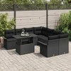 Sodo Sofų Rinkinys su pagalve 9 pcs Juoda Poli ratanas