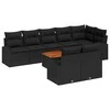 Lauko baldų komplektas Sodo Sofų Rinkinys su saugykla 9 pcs Juoda poliratanas