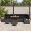 Lauko baldų komplektas Sodo Sofų Rinkinys 9 pcs Juoda poliratanas
