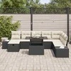 Sodo Sofų Rinkinys 11 pcs Juoda Poli ratanas