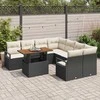 Sodo Sofų Rinkinys su saugykla 9 pcs Juoda Poli ratanas