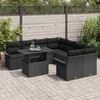 Sodo Sofų Rinkinys su pagalve 9 pcs Juoda Poli ratanas