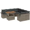 Lauko baldų komplektas Sodo Sofų Rinkinys su saugykla 9 pcs Pilka Poli ratanas