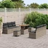 Sodo Sofų Rinkinys su saugykla 9 pcs Pilka Poli ratanas