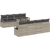 Lauko baldų komplektas Sodo Sofų Rinkinys 9 pcs Šviesiai pilka Poli ratanas