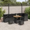 Sodo Sofų Rinkinys su pagalve su saugykla 9 pcs Juoda