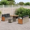 Sodo Sofų Rinkinys su pagalve 11 pcs Pilka poliratanas