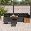 Sodo Sofų Rinkinys su pagalve 9 pcs Juoda