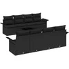 Sofa Sodo Sofų Rinkinys su pagalve 9 pcs Juoda poliratanas