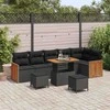 Sodo Sofų Rinkinys su pagalve 9 pcs Juoda