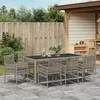 Lauko baldų komplektas Sodo valgomojo komplektas 9 pcs Pilka poliratanas