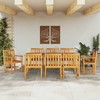 Sodo valgomojo komplektas 9 vnt. Ruda Kietos akacijos mediena
