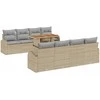 Sodo Sofų Rinkinys 7 pcs smėlio ir šviesiai pilkos spalvos