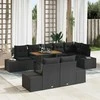 Sodo valgomojo komplektas su pagalve 9 pcs Juoda ir Ruda