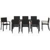 Sodo valgomojo komplektas 9 pcs Juoda