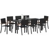 Sodo valgomojo komplektas 9 pcs Juoda