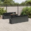 Sodo Sofų Rinkinys su pagalve 7 pcs Juoda