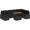Sodo Sofų Rinkinys su pagalve 9 pcs Juoda