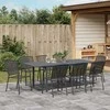 Sodo valgomojo komplektas 9 pcs Antracitas Plienas