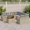 Sodo Sofų Rinkinys 7 pcs smėlio ir šviesiai pilkos spalvos