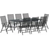 Sodo valgomojo komplektas 9 pcs Antracitas Plienas