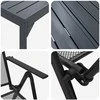 Sodo valgomojo komplektas 9 pcs Antracitas Plienas