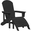 Adirondack kėdė Juoda HDPE