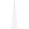Akrilinė LED dekoracija kūgis, šaltos baltos spalvos, 90cm