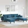Sofa 3 vnt. Mėlyna Aksomas