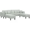 Sofa 3 pcs Šviesiai pilka 250 x 188 x 76 cm Aksomas