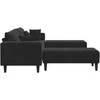 Sofa 3 pcs Juoda 250 x 188 x 76 cm Aksomas
