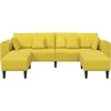 Sofa 3 pcs Geltona 250 x 188 x 76 cm Aksomas