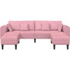 Sofa su pagalve 3 pcs Rožinė Aksomas