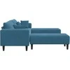 Sofa 3 pcs Mėlyna 250 x 188 x 76 cm Aksomas